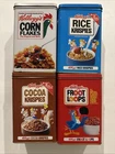 Set Of 4 Vintage Kellogg's Cereal Tins 1984 Each One Is 6.5” x 4.125” x 2.875”