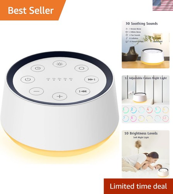 #ad #ad White Noise Machine with 30 Sounds Night Light for Sleep Naps Relaxation $41.53