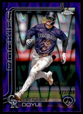 2025 Topps Chrome #118 Brenton Doyle Purple RayWave Refractors #/250 Rockies