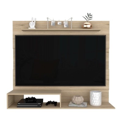 Floating Entertainment Center One Superior Shelf Two Shelves TV Stand Light Pine