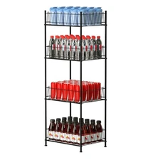 ETELI Water Bottle Organizer 4 Tier FreeStanding Water Bottle Holder Storage ...