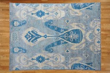 4'2 X 6 Hand Knotted Gray Ikat Design Oriental Rug G778