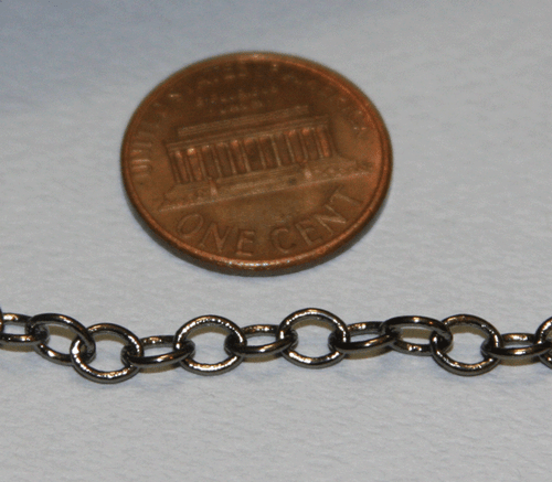 10ft of Gunmetal Plated Round Cable Chain 4x5mm - Picture 2 of 3