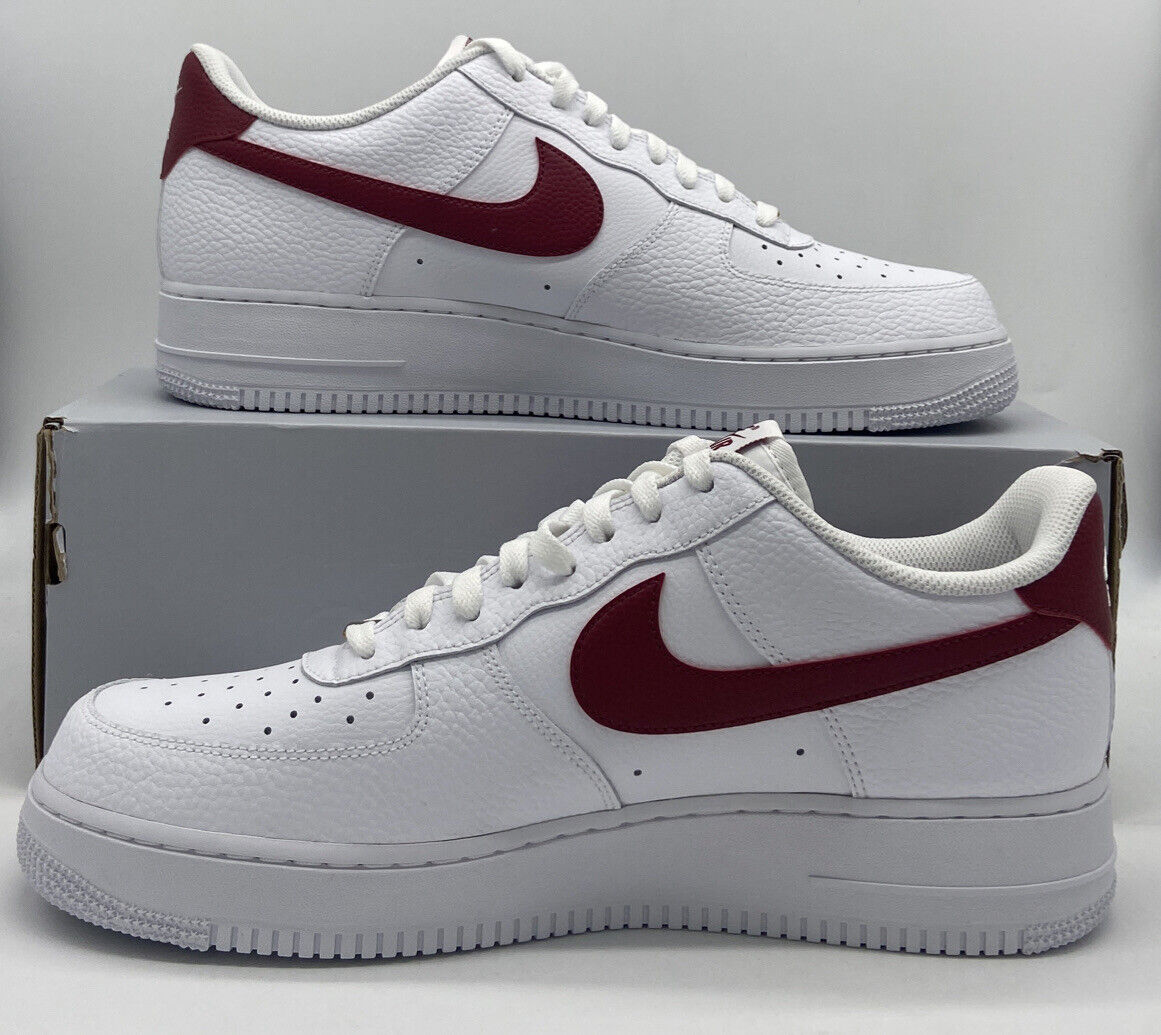 white and red nike air forces