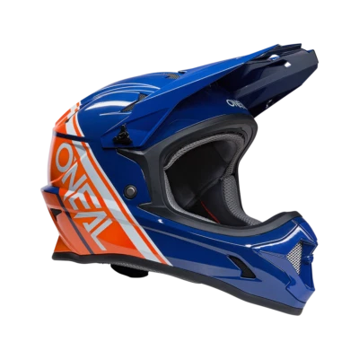 Oneal Sonus Helm Fullface Split BMX DH Enduro blau orange Größen S-XL