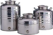 BIDONE CONTENITORE FUSTO OLIO SANSONE 25LT IN ACCIAIO INOX 18/10 MADE IN ITALY