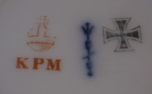 Ancien WWI Set 6 KPM Berlin Porcelaine Floral Assiettes Service Teller Allemande - Photo 7 sur 24