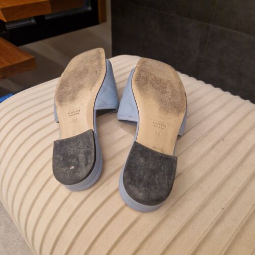 Gucci Damenschuhe Sandalen 37 Leder Blau Original , Top!!! - Bild 10 von 10