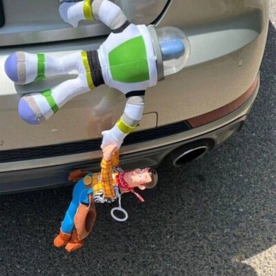 Toy Story Buzz Lightyear Saves Sherif Woody Car Hanging Dolls Exterior Decor