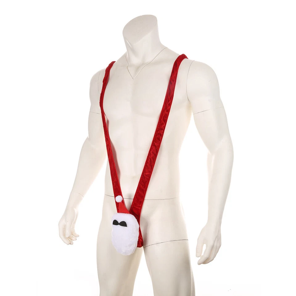 Hombres Navidad Ropa Interior Lencería en forma de V Bikini Body Monos Sexy Tanga Foto 3 de 4