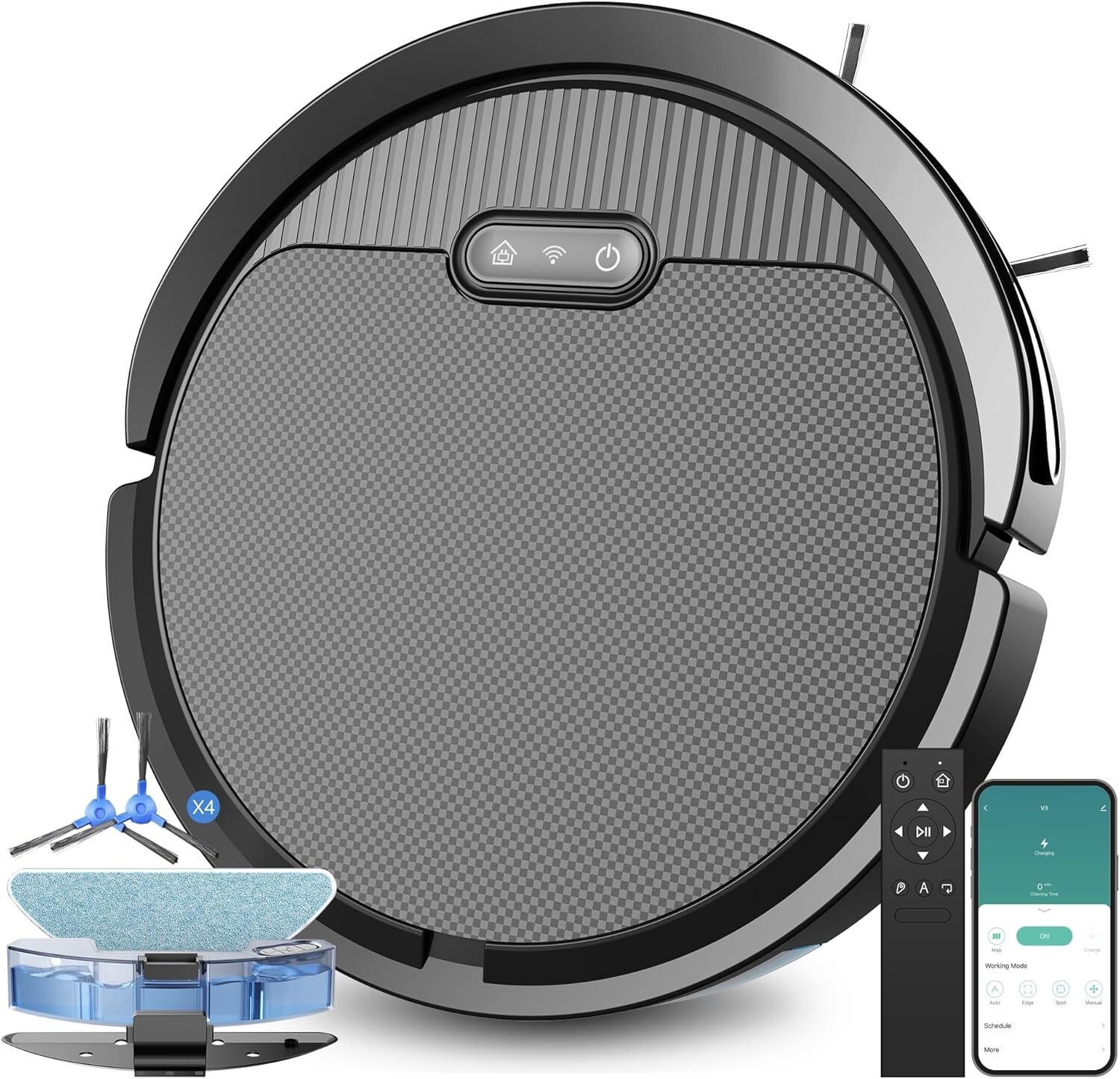 Robot Vacuum and Mop Combo, 5000Pa Robot Vaccum, WiFi/Alexa/App/Remote Modern-image