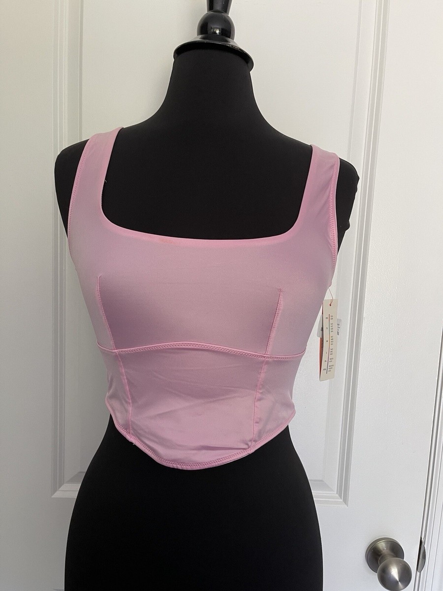 NWT Colsie Satin Pink Corset Top Size M