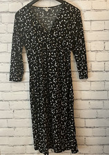 Liz Lange For Target Maternity Faux Wrap Polka Dot Dress Black White Size S EUC