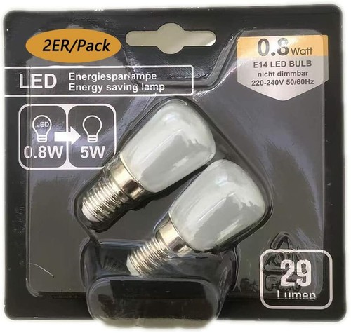 LED Kühlschranklampe E14 0.8W Ersatz für 5W Warmweiß 3000K Kühlschrankbirne - Bild 1 von 8