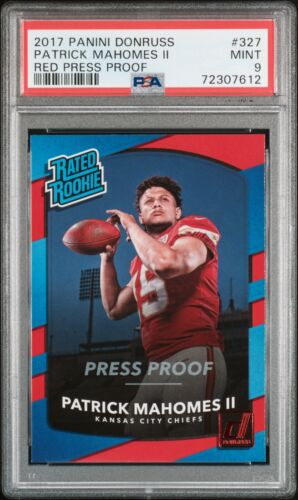 2017 Donruss Patrick Mahomes #327 Rated Rookie Red Press Proof PSA 9 Mint RC N/C - Picture 1 of 2