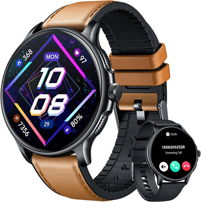 Smartwatch Herren Damen mit Telefonfunktion Wasserdicht Sportuhr für Android IOS