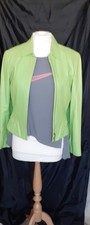 Vintage Marc Cain Leather Jacket Lime Green Size 2 Approx 10/12