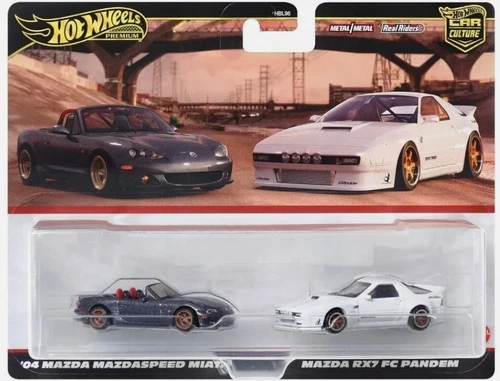 Hot Wheels Premium Mazda Mazdaspeed Miata 04 & RX7 FC Pandem 2 Cars Pack 1/64