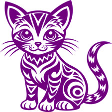 30 Custom Violet Artistic Kitty Cat Personalized Address Labels