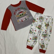 Star Wars Mandalorian The Child Grogu Christmas Pajamas Size 3T NWOT