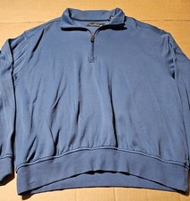 Page And Tuttle Quarter Zip Pullover Ribbed Henley Long Sleeve Shirt Mens Large