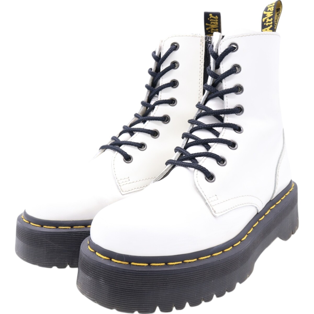 Dr. Martens 8-hole boots, thick sole, side zip, UK5 Women's