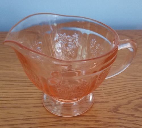 Federal Sharon Cabbage Rose Depression Glass Creamer Pink - Picture 5 of 5