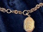 Antique Victorian Gold Filled Pearl Pendant Locket With Chain In Box +Card 1882 — photo 10