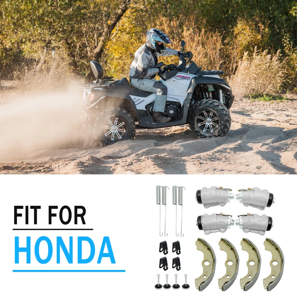 Front Brake Wheel Cylinders & Shoes Pin Kit for Honda Foreman 450 TRX450 1998-04 - Image 4 of 4