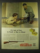 1945 Western Xpert and Super Match Ammunition & Winchester Model 75 rifle Ad