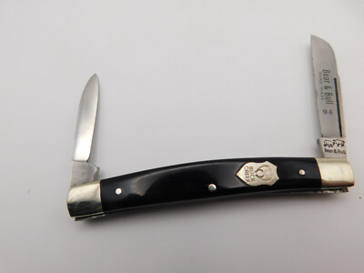 Vintage Buck Creek Bear&Bull Smooth Bone Congress Knife Bone 2 Blade NMNB