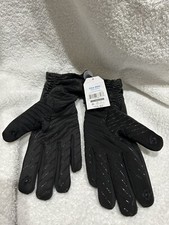New Women's TimeAndTru Black Leather Driving Gloves, Fleece Lined. One Size.