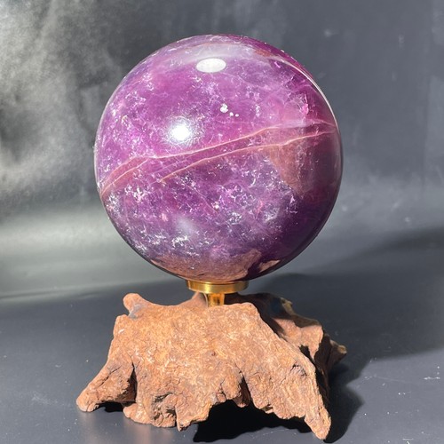 Sfera di fluorite naturale 510G cristallo di quarzo colorato pietra preziosa guarigione + supporto - Foto 22 di 24