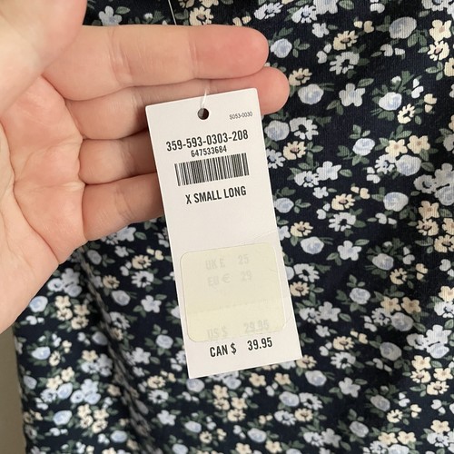 Hollister Women XS Long Navy Blue Floral Tie Halter Neck Lined Top Sundress NWT - Picture 8 of 10