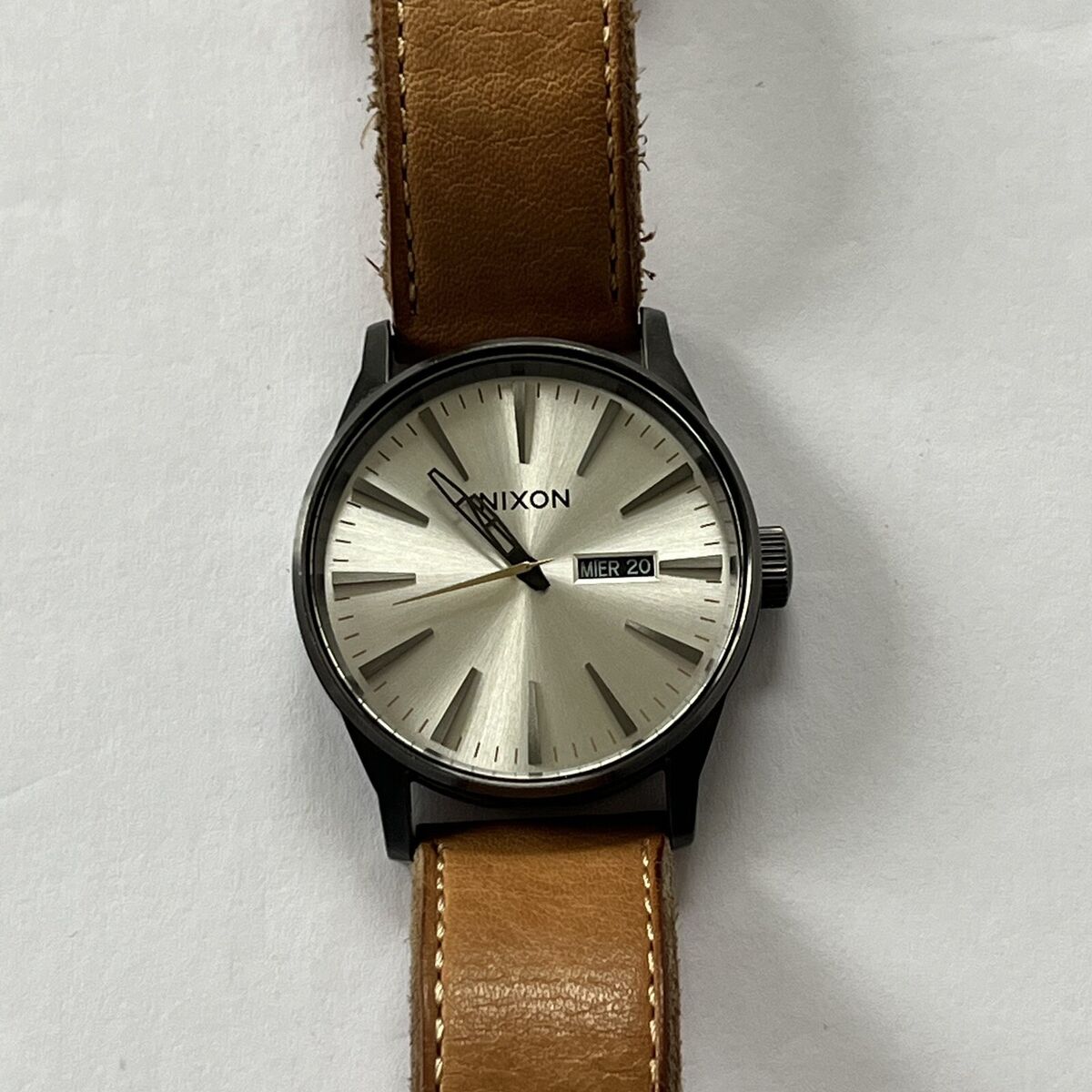 Nixon Watch Never Be Late Sentry Leather SS Men's Adjustable Nixon Watch Never Be Late Sentry Leather SS Men's Adjustable