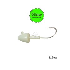 Fish WOW!® Glow Scampi Bullet Jig head Fishing 1/2oz 0.5oz Grub Swim Lure New