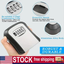 4-Digit Combination Lock Key Box Safe Storage Box Padlock Security Home Outdoor