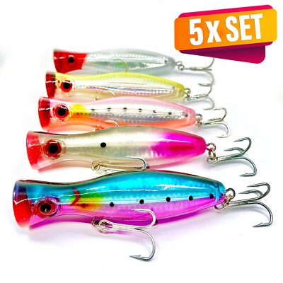 Popper Lure Fishing Topwater Bass Bait Floating Lot Fresh & Saltwater 