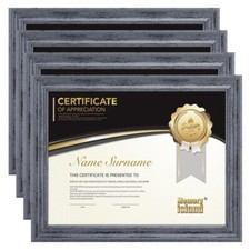 8.5x11 Document Certificate Frames in Rustic Grey,Pack of 4