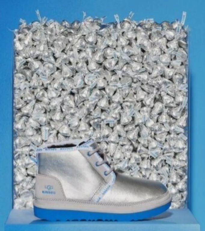 Ugg X Hershey s Kisses Neumel II Boots Silver Metallic Blue baby shoes