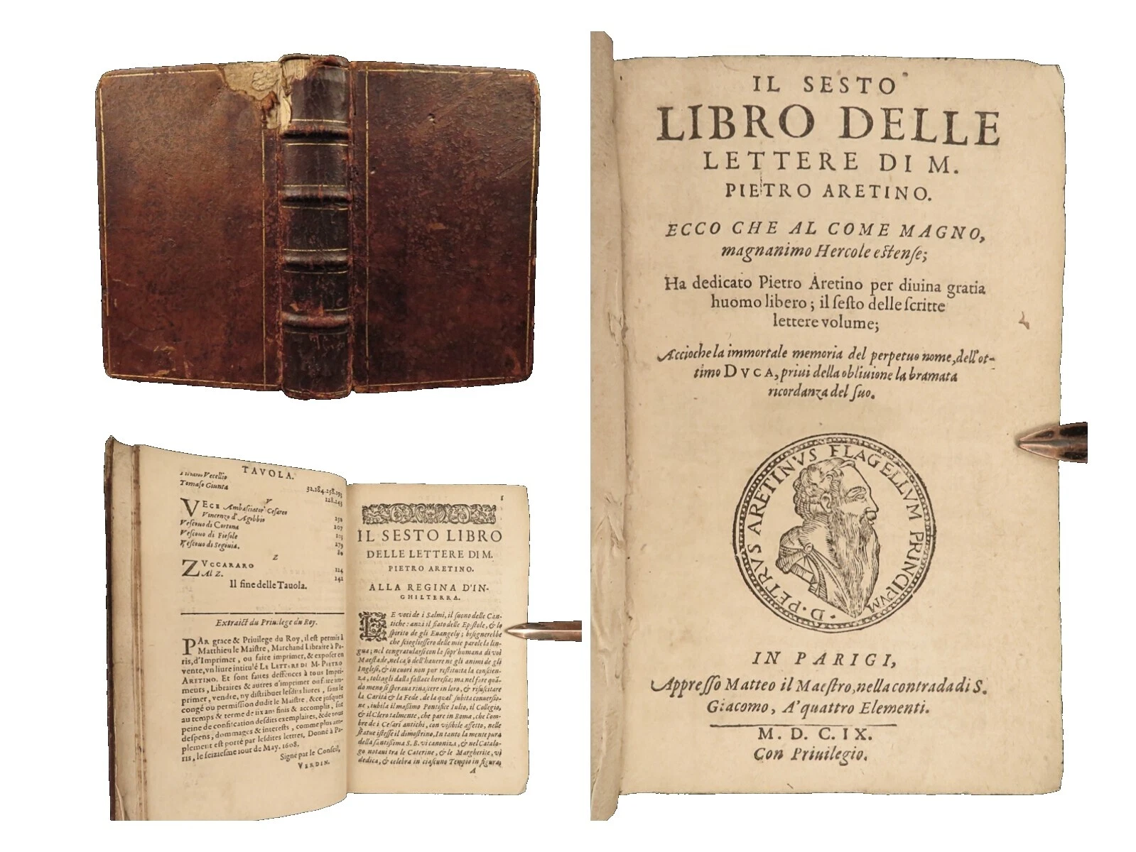 1st Edition Leather Antiquarian & Collectible Books in Italian