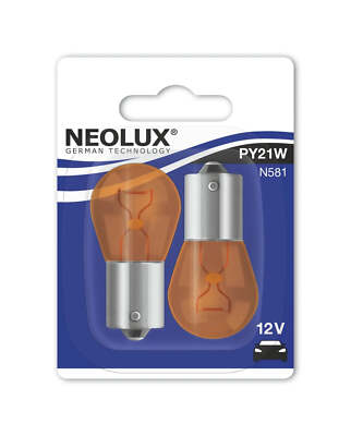 2x Stück PY21W 12V 21W BAU15s (gelb) NEOLUX Autolampe Glühbirne Birne Halogen.