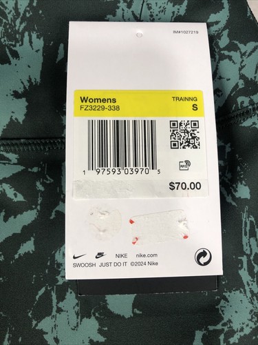 Nike One Printed High Rise 7/8 Ankle Leggings Womens Size Small FZ3229-338 Green - Picture 4 of 7