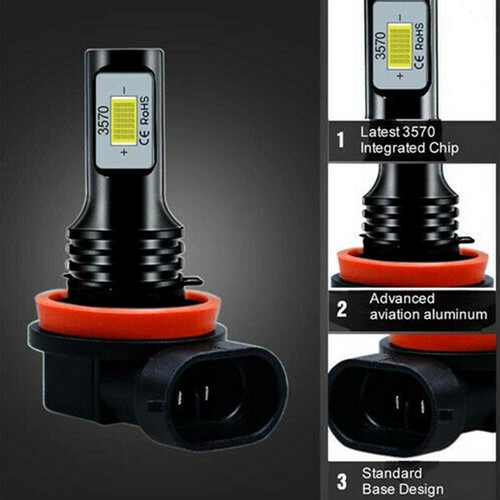 Combo LED Headlight High Low Beam + Fog Light Bulbs For Honda CRV CR-V 2007-2014 - Picture 8 of 11