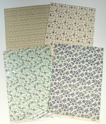 VTG 1979 Lot 4 Schumacher & MiniGraphics 11''x18'' Wallpaper SAMPLES Rose Sampler