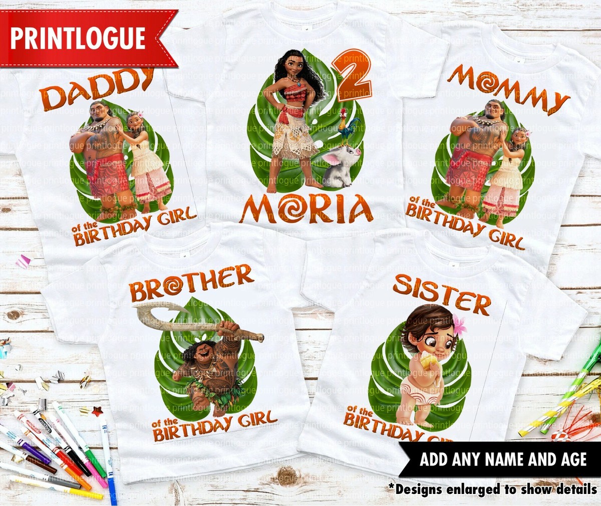 Moana Birthday Shirt, Moana Maui Birthday Family Shirts, Moana Matching  Shirts