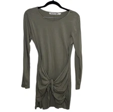 Michael Stars Olive Green Long Sleeve Wrap Tie Tee Dress Sz S