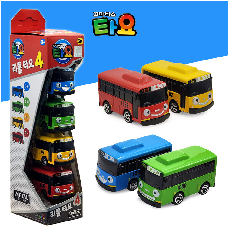Mika Kami Little Tayo & Friends Diecast Mini Bus Tayo Rogi Lani