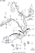 genuine ford mondeo lower power steering pipe new