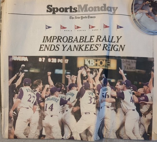 New York Times - Arizona Diamondbacks - World Series Champions 2001 - Picture 3 of 8